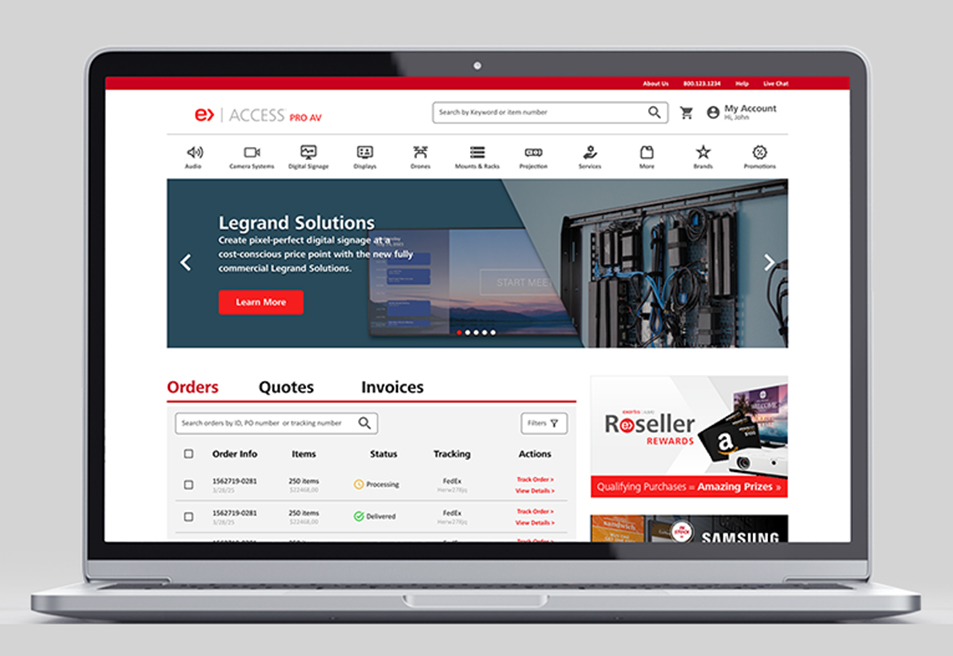 Access Almo Pro AV Ecommerce Portal Redesign